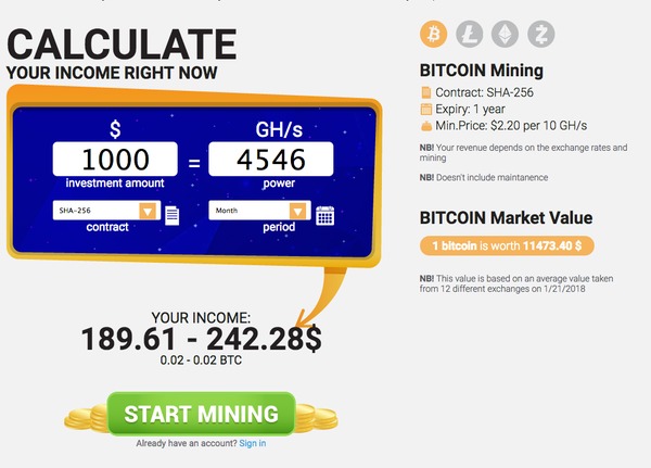 Bitcoin cloud mining